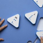 Reach and Match blue mat with braille tiles