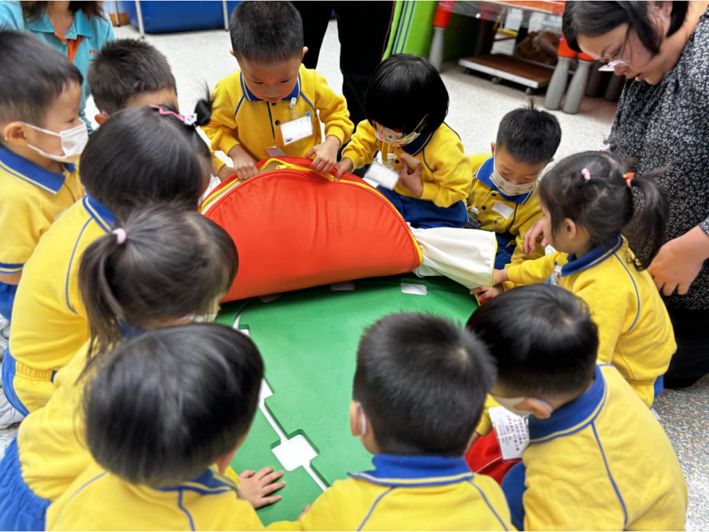 children in the classroom are very curious with the reach and match inclusive education kit